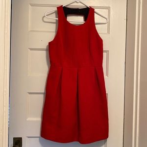 Chic and classic red cocktail dress worn twice - has pockets!